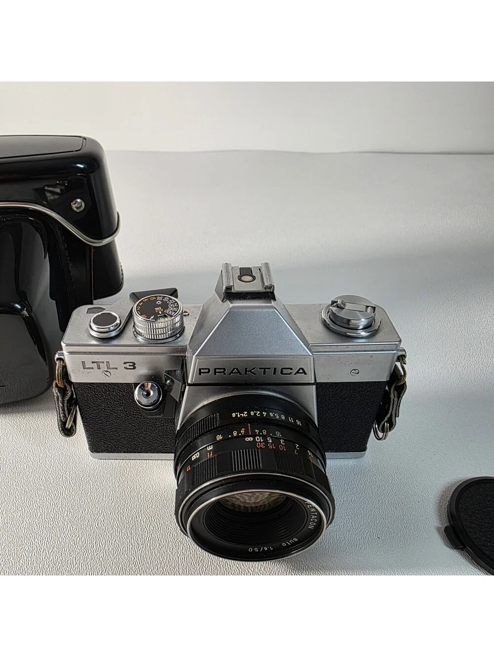 Praktica LTL 3 35mm SLR Film Camera with Pentacon Auto 50mm F1.8 Lens & Case
